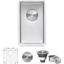 Ruvati Gravena 10" Undermount Rectangle Stainless Steel Bar/Prep Sink, 16 Gauge, Round Corners, RVH7010