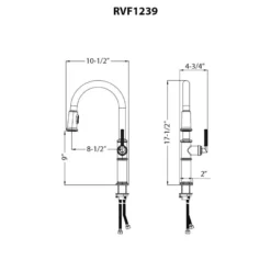 Ruvati Idris Pull Down Kitchen Faucet, Stainless Steel, Single Lever, RVF1239BN