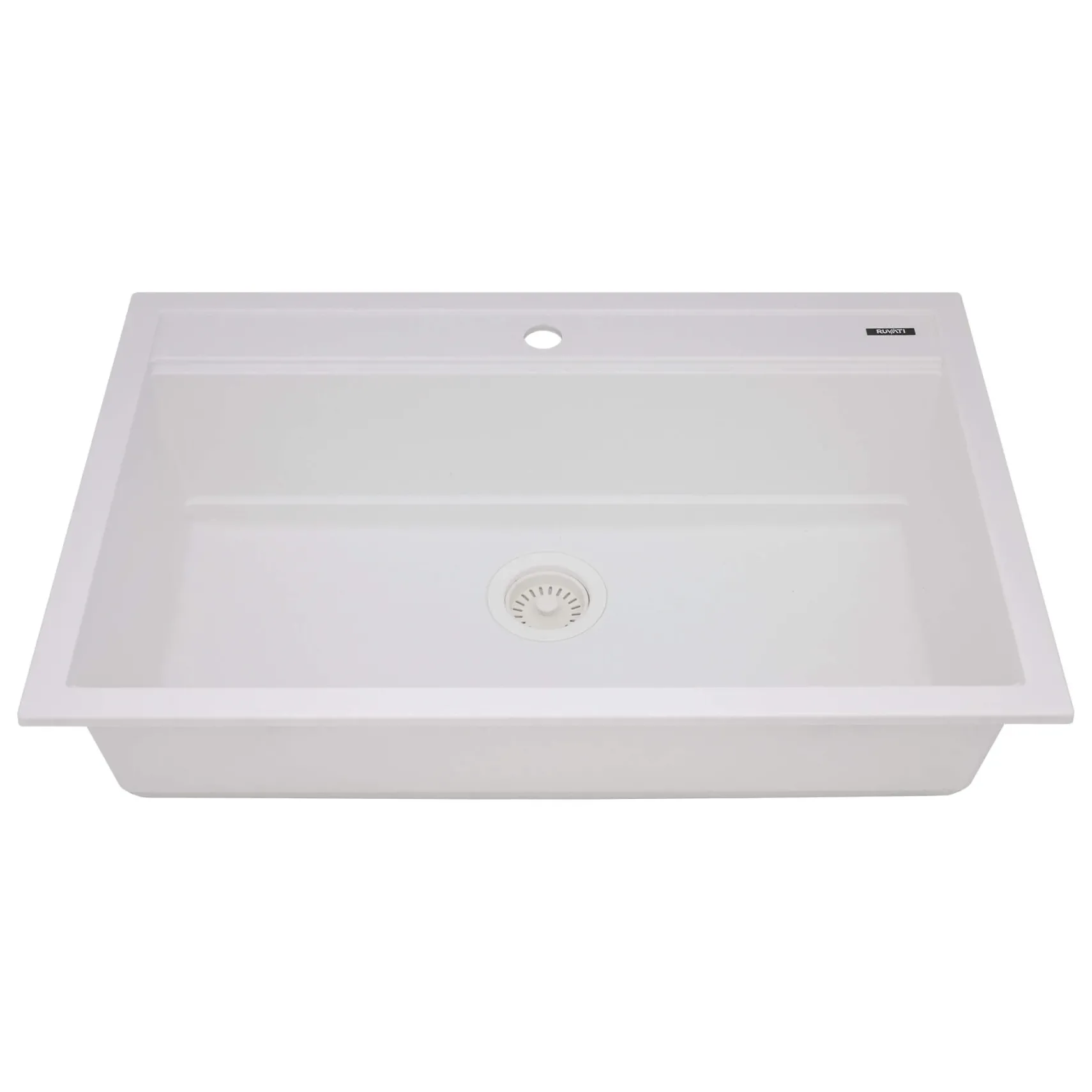 Ruvati 31-inch epiCube Granite Composite Workstation Drop-in Topmount Kitchen Sink Matte White, RVG1631WH