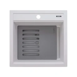 Ruvati 20-inch epiCube Granite Composite Workstation Drop-in Topmount Wet Bar Prep Sink Matte White, RVG1620WH