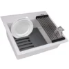 Ruvati 23-inch epiCube Granite Composite Workstation Drop-in Topmount Wet Bar Prep Sink Matte White, RVG1622WH