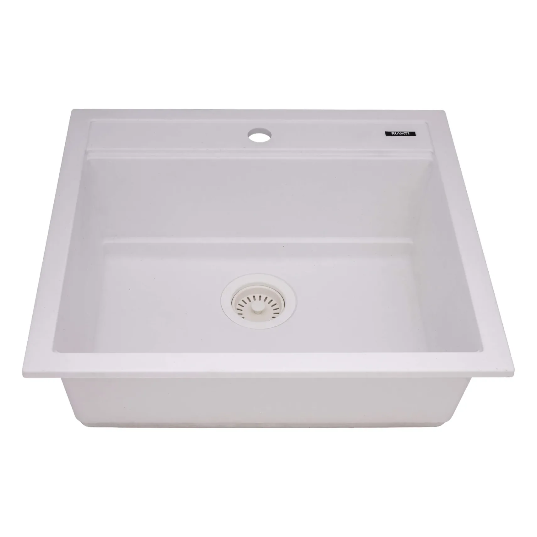 Ruvati 23-inch epiCube Granite Composite Workstation Drop-in Topmount Wet Bar Prep Sink Matte White, RVG1622WH