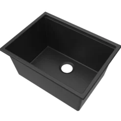 Ruvati 25-inch epiRock Workstation Charcoal Black Undermount Laundry Sink, Composite, RVG2321CK