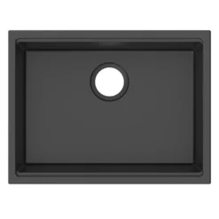 Ruvati 25-inch epiRock Workstation Charcoal Black Undermount Laundry Sink, Composite, RVG2321CK
