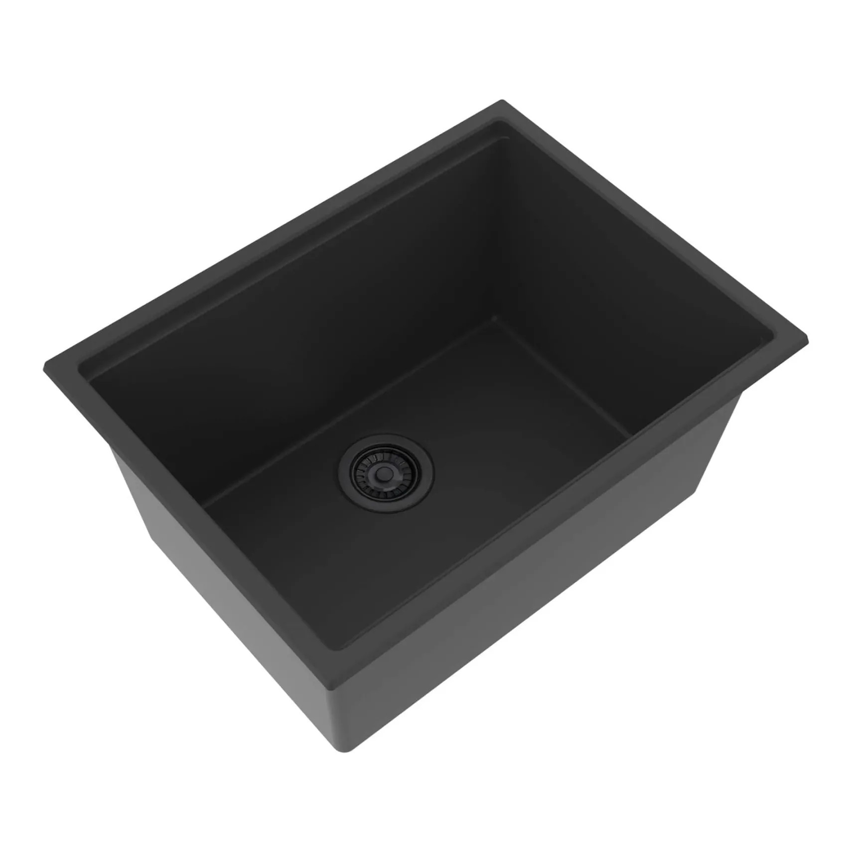 Ruvati 25-inch epiRock Workstation Charcoal Black Undermount Laundry Sink, Composite, RVG2321CK