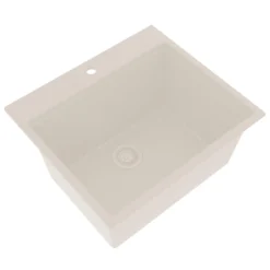 Ruvati 25-inch epiRock Workstation Warm White Topmount Laundry Sink, Composite, RVG1321WB