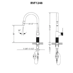 Ruvati Isola Pull Down Kitchen Faucet, Stainless Steel, Single Handle, RVF1248BN