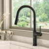 Ruvati Isola Pull Down Kitchen Faucet, Matte Black, Single Handle, RVF1248MB