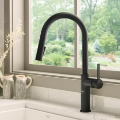 Ruvati Isola Pull Down Kitchen Faucet, Matte Black, Single Handle, RVF1248MB