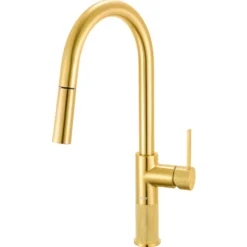 Ruvati Isola Pull Out Kitchen Faucet, Brushed Gold, Single Handle, RVF1248SG