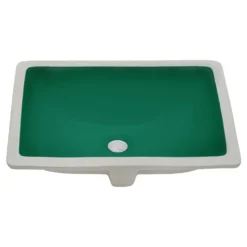 Ruvati Krona 18 x 13 inch Undermount Bathroom Sink Emerald Green Rectangular Porcelain Ceramic with Overflow, RVB0720EG