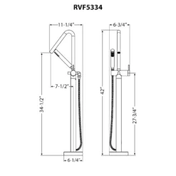 Ruvati Livia Tub Filler, Brushed Nickel, Single Lever, RVF5334BN