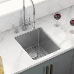 Ruvati Modena 15" Undermount Rectangle Stainless Steel Bar/Prep Sink, 16 Gauge, RVM5815