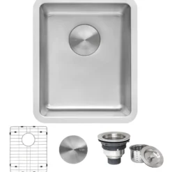 Ruvati Modena 15" Undermount Rectangle Stainless Steel Bar/Prep Sink, 16 Gauge, RVM5815