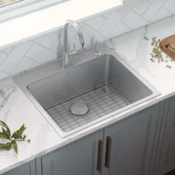 Ruvati Modena 21-inch Drop-in Topmount Bar Prep Kitchen Sink 16 Gauge Stainless Steel Single Bowl, 16, RVM5021