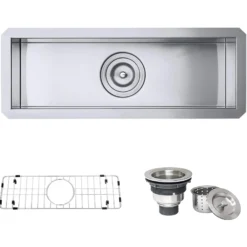 Ruvati Nesta 23" Narrow Trough Undermount Rectangle Stainless Steel Bar/Prep Sink, 16 Gauge, RVH7120