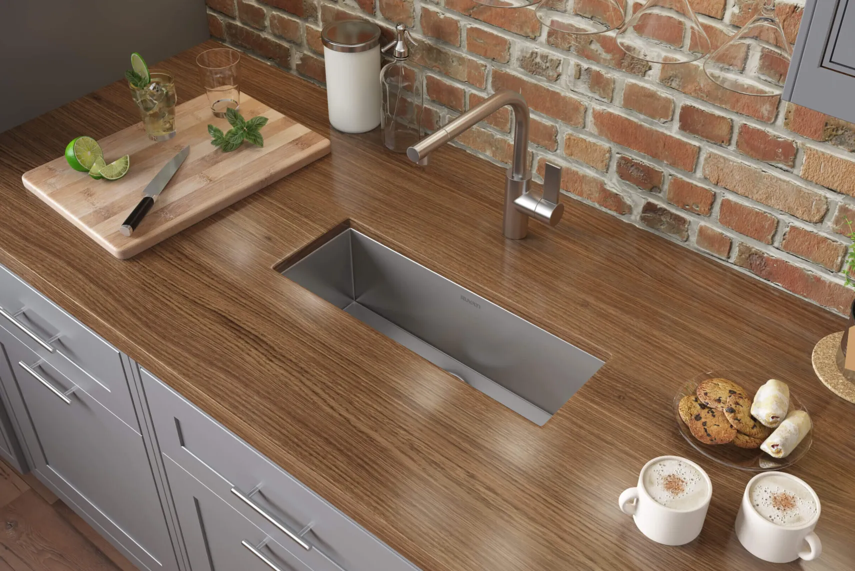 Ruvati Nesta 23" Narrow Trough Undermount Rectangle Stainless Steel Bar/Prep Sink, 16 Gauge, RVH7120