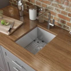 Ruvati Nesta 16" Undermount Rectangle Stainless Steel Bar/Prep Sink, 16 Gauge, Zero Radius, RVH7111