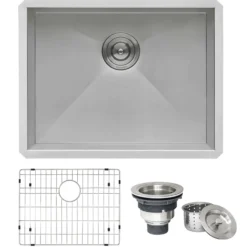 Ruvati Nesta 23" Undermount Stainless Steel Kitchen Sink, 16 Gauge, Zero Radius, RVH7100