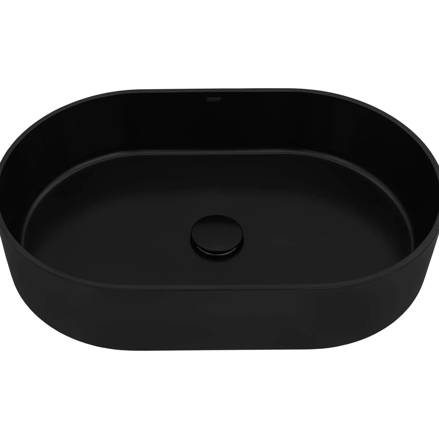 Ruvati Omnia 23-inch Matte Black epiStone Solid Surface Modern Bathroom Vessel Sink, RVB2550BK