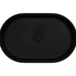 Ruvati Omnia 23-inch Matte Black epiStone Solid Surface Modern Bathroom Vessel Sink, RVB2550BK