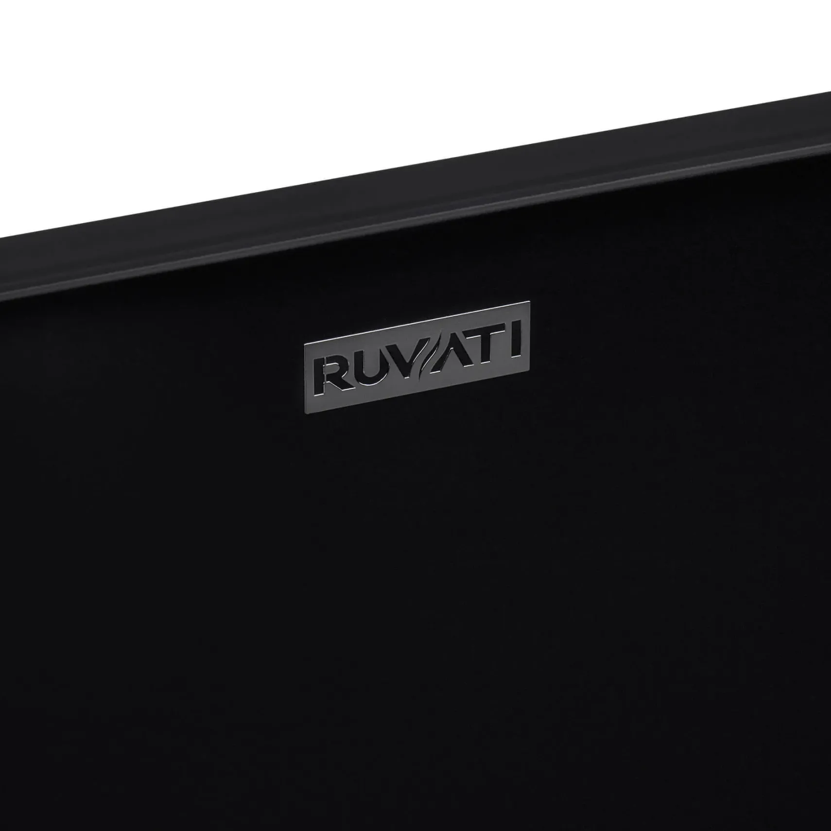 Ruvati Omnia 23-inch Matte Black epiStone Solid Surface Modern Bathroom Vessel Sink, RVB2550BK
