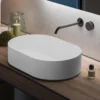 Ruvati Omnia 23-inch Matte White epiStone Solid Surface Modern Bathroom Vessel Sink, RVB2550WH