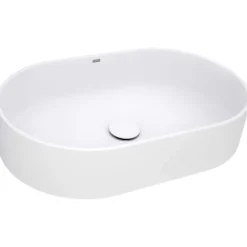 Ruvati Omnia 23-inch Matte White epiStone Solid Surface Modern Bathroom Vessel Sink, RVB2550WH