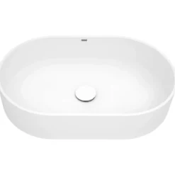 Ruvati Omnia 23-inch Matte White epiStone Solid Surface Modern Bathroom Vessel Sink, RVB2550WH