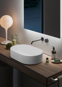 Ruvati Omnia 23-inch Matte White epiStone Solid Surface Modern Bathroom Vessel Sink, RVB2550WH