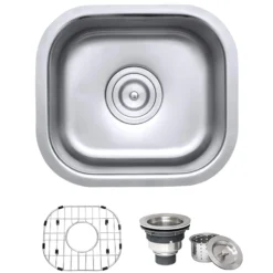Ruvati Parmi 13" Undermount Rectangle Stainless Steel Bar/Prep Sink, 16 Gauge, RVM4136