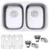 Ruvati Parmi 29" Undermount Stainless Steel Kitchen Sink, 50/50 Double Bowl, 16 Gauge, RVM4301