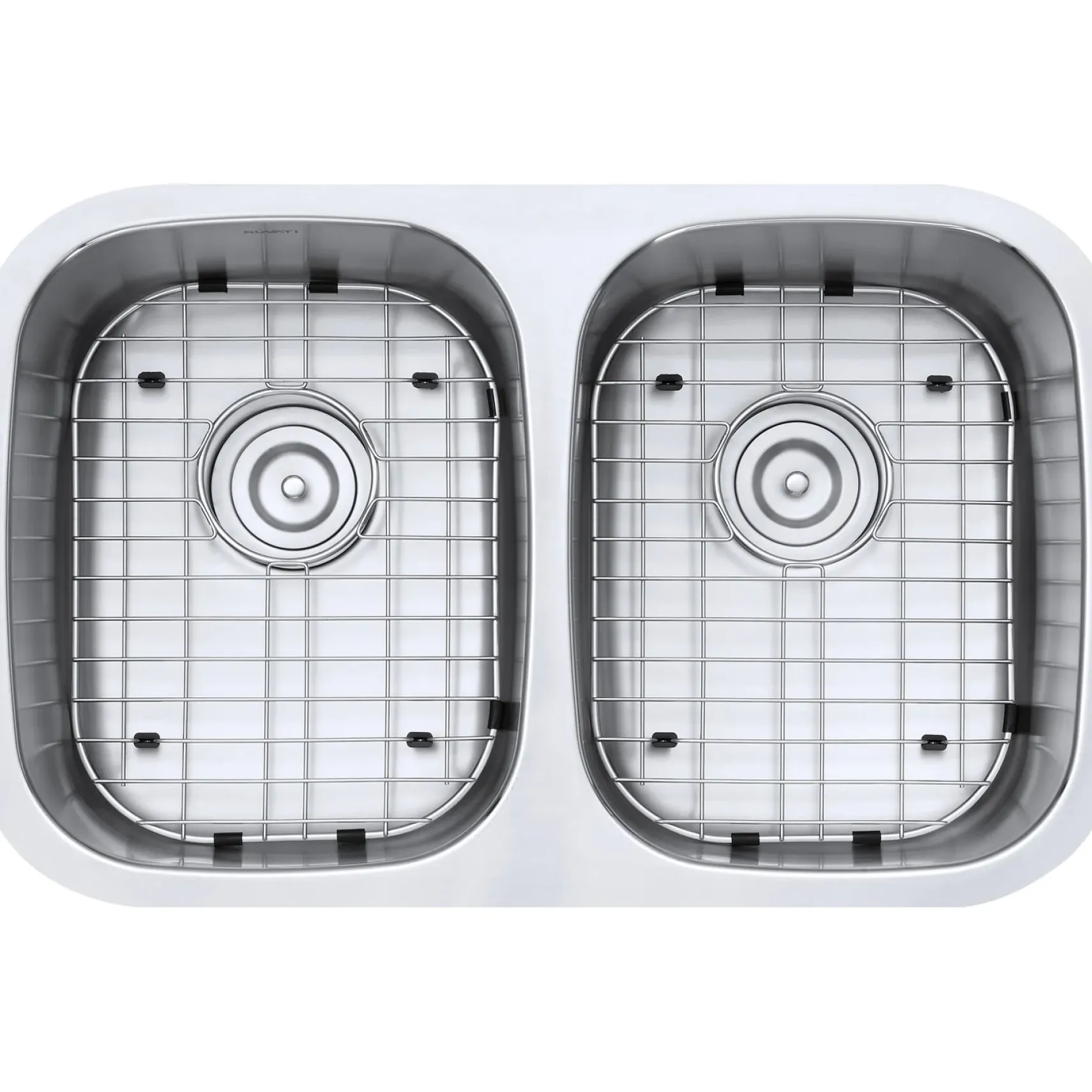 Ruvati Parmi 29" Undermount Stainless Steel Kitchen Sink, 50/50 Double Bowl, 16 Gauge, RVM4301
