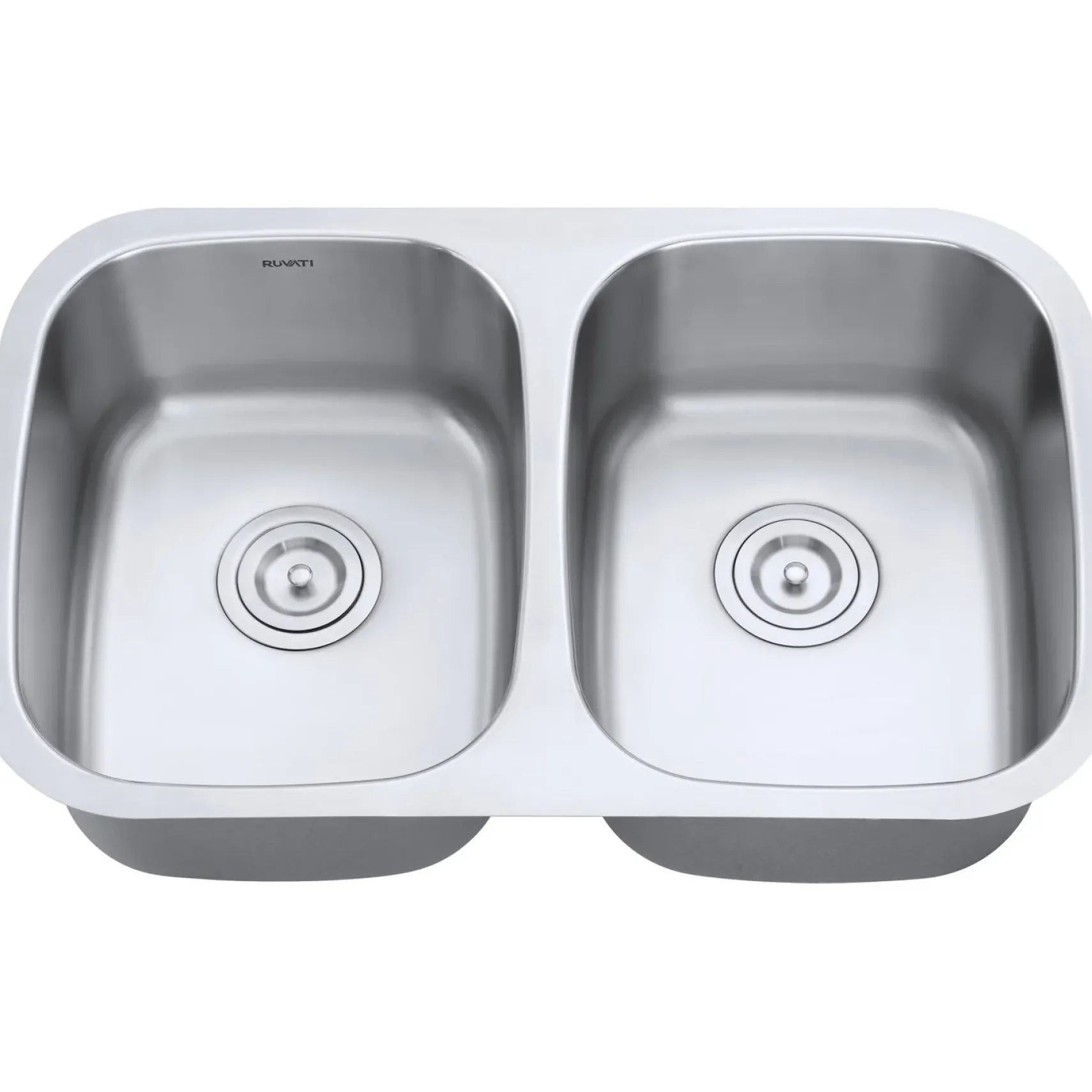 Ruvati Parmi 29" Undermount Stainless Steel Kitchen Sink, 50/50 Double Bowl, 16 Gauge, RVM4301