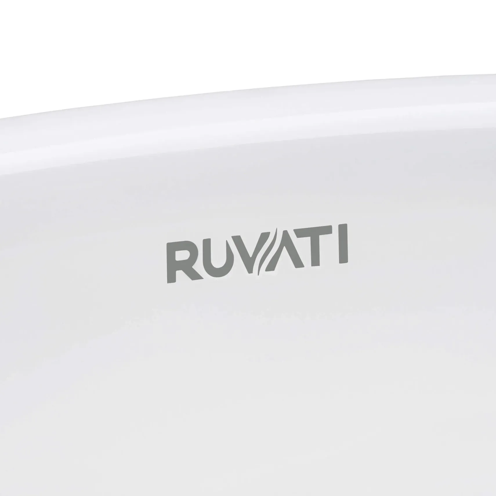 Ruvati Pietra 20" Decorative Rectangle Vessel Porcelain Above Vanity Counter Bathroom Sink, Silver / White, RVB2016WS