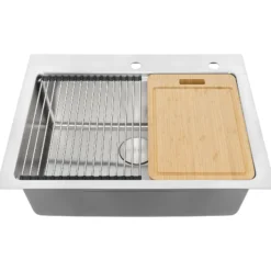 Ruvati Renaro 28" Drop In Stainless Steel Workstation Kitchen Sink, RVM5228