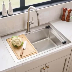 Ruvati Renaro 33" Drop In Stainless Steel Workstation Kitchen Sink, RVM5233
