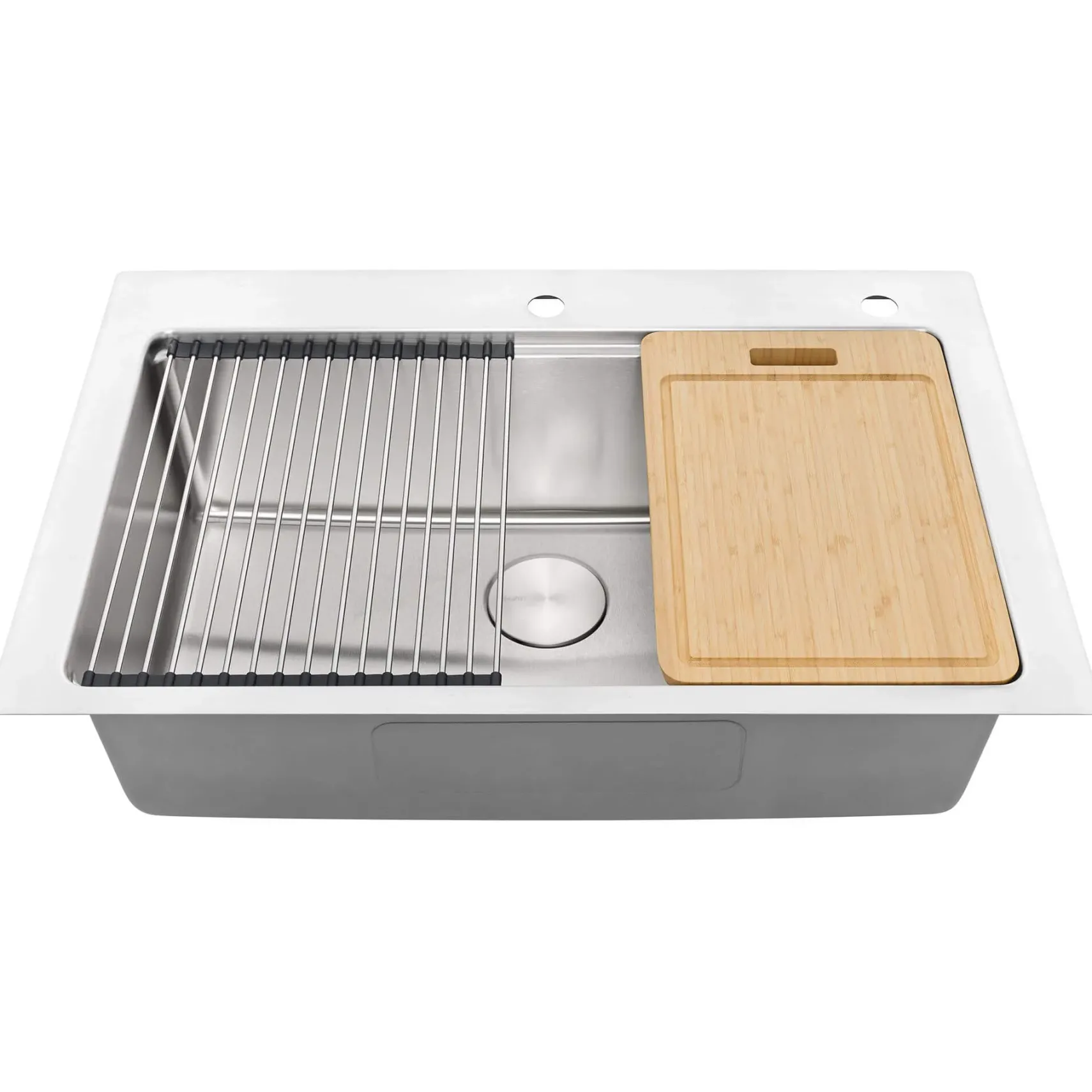 Ruvati Renaro 33" Drop In Stainless Steel Workstation Kitchen Sink, RVM5233
