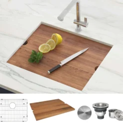 Ruvati Roma 21" Undermount Rectangle Stainless Steel Workstation Bar/Prep Sink, 16 Gauge, RVH8307