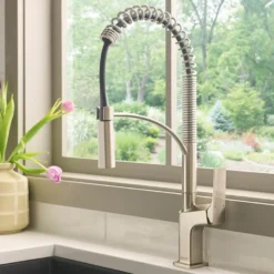 Ruvati Seneca Pull Down Pre-Rinse Kitchen Faucet, Stainless Steel, Single Lever, RVF1236BN