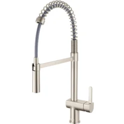Ruvati Seneca Pull Down Pre-Rinse Kitchen Faucet, Stainless Steel, Single Lever, RVF1243BN