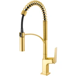 Ruvati Seneca Pull Down Pre-Rinse Kitchen Faucet, Brushed Gold, Single Lever, RVF1236SG
