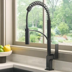 Ruvati Seneca Pull Down Pre-Rinse Kitchen Faucet, Matte Black, Single Lever, RVF1236MB