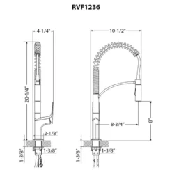 Ruvati Seneca Pull Down Pre-Rinse Kitchen Faucet, Matte Black, Single Lever, RVF1236MB