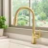 Ruvati Simoni Pull Down Kitchen Faucet, Brushed Gold, Single Lever, RVF1234SG