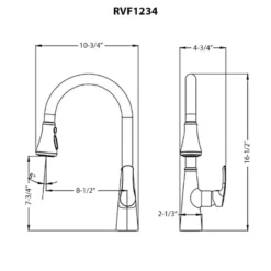 Ruvati Simoni Pull Down Kitchen Faucet, Brushed Gold, Single Lever, RVF1234SG