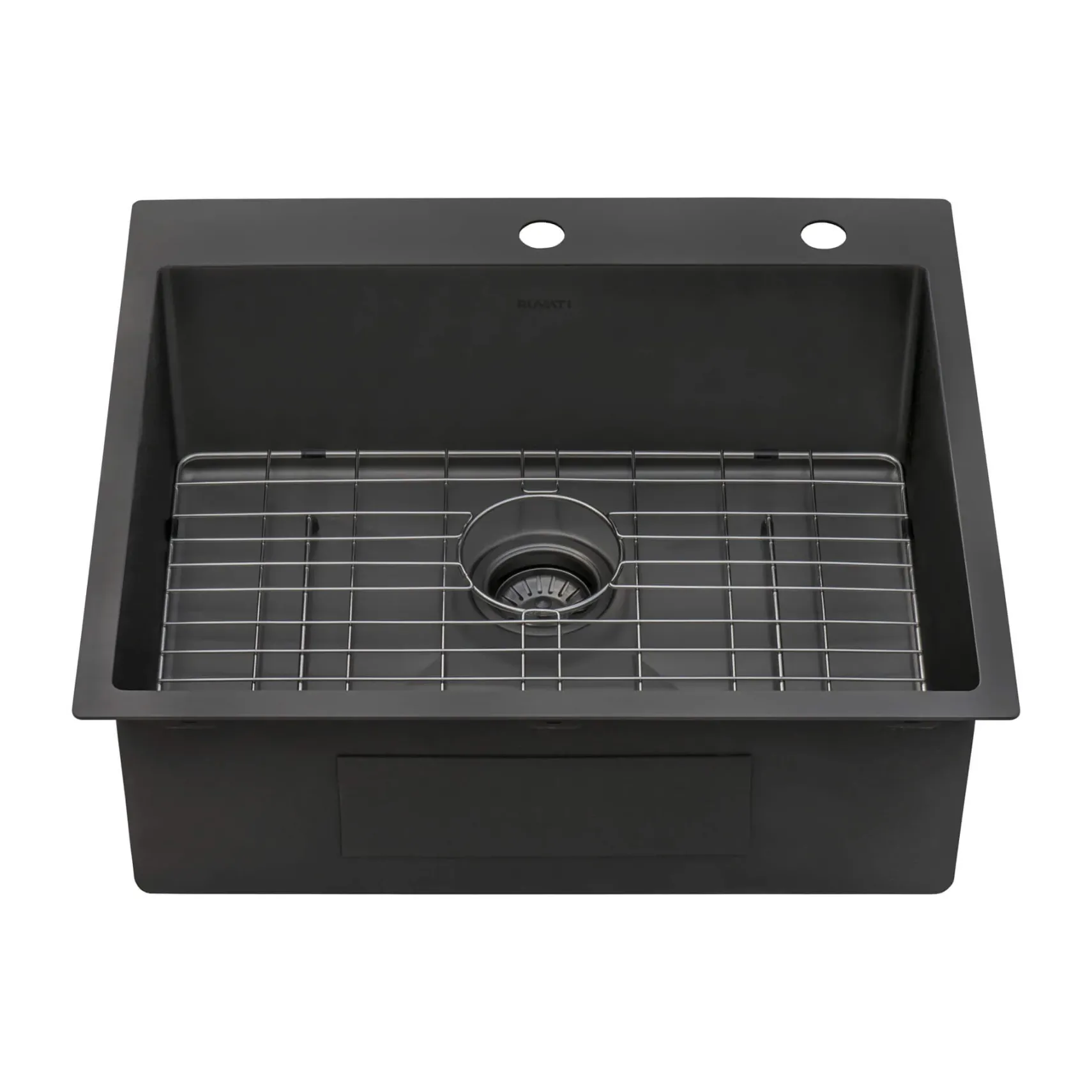 Ruvati Terraza 25" Drop-in Topmount Stainless Steel Kitchen Sink, Gunmetal Matte Black, 16 Gauge, RVH5007BL