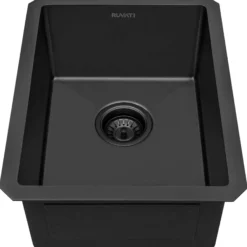 Ruvati Terraza 14-inch Gunmetal Black Stainless Steel Undermount Bar Prep Sink, 16, RVH7114BL