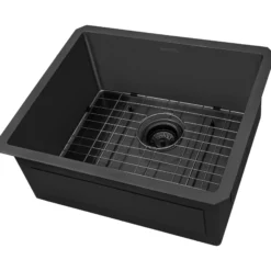 Ruvati Terraza 21-inch Gunmetal Black Stainless Steel Undermount Bar Prep Kitchen Sink, 16, RVH7121BL