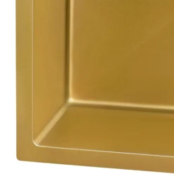 Ruvati Terraza 15-inch Polished Brass Matte Gold Stainless Steel Undermount Bar Prep 16 Gauge Kitchen Sink, 16, Matte Gold Satin Brass, RVH7015GG